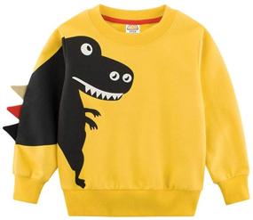 img 4 attached to 👕 Cute Cartoon Printing Casual Sweatshirt for Little Boys - Mud Kingdom Pullover