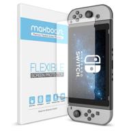 🎮 maxboost nintendo switch hd pet ultra-thin screen protector [works while docking, 3-pack] - ultimate protection for nintendo switch gaming case console 2017 logo
