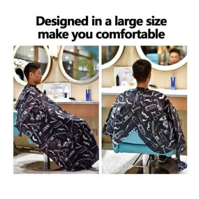 img 3 attached to Waterproof Salon Cape Haircut Apron - Professional Barber Cape with Carbon Comb and Neck Duster Brush, Hairdressing Hair Cutting Cover