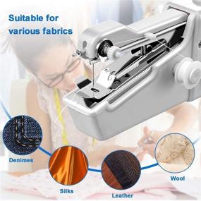 img 4 attached to 🧵 Portable Cordless Handheld Sewing Machine: Quick Handy Stitch for Home & Travel Use - White