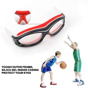 img 1 attached to 🏀 Kids Basketball Sport Glasses with Adjustable Elastic Wrap Strap | Soccer Eyewear Goggles