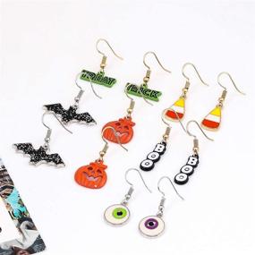 img 3 attached to 🎃 XOCARTIGE Halloween Hook Earrings Set - 6 Pairs of Pumpkin Bat Boo Dangle Earrings - Gift Jewelry Set for Girls