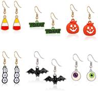 🎃 xocartige halloween hook earrings set - 6 pairs of pumpkin bat boo dangle earrings - gift jewelry set for girls logo