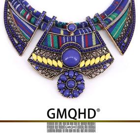 img 2 attached to Bold and Striking Chunky Bib Torque Choker: A Fusion of Bohemia, African & Egyptian Styles with Magnetic Clasps. Layered Tribal Necklaces - Perfect Fashion Jewelry Set & Best Friend Gift Box for Women.