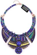 bold and striking chunky bib torque choker: a fusion of bohemia, african & egyptian styles with magnetic clasps. layered tribal necklaces - perfect fashion jewelry set & best friend gift box for women. logo