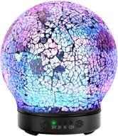 mosaic glass ball essential oil diffuser 100ml ultrasonic humidifier: tiffany style turkish moroccan lamp with 8 colors changing led lighting modes, perfect for office, home, and yoga logo