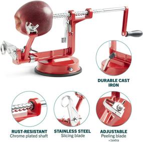 img 2 attached to 🍎 HomeBuddy Apple Peeler Corer - Multipurpose Apple Slicer and Corer with Strong Suction Base, Durable Cutter for Fruits and Veggies - Includes Recipe Ebook