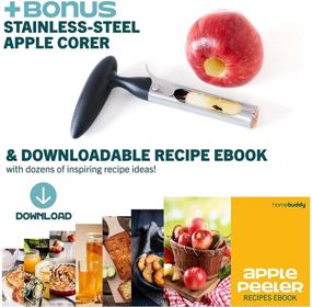 img 1 attached to 🍎 HomeBuddy Apple Peeler Corer - Multipurpose Apple Slicer and Corer with Strong Suction Base, Durable Cutter for Fruits and Veggies - Includes Recipe Ebook