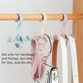 img 1 attached to 👝 Maximize Closet Space with Stackable Storage Hanging Organizer for Purses, Handbags, and Ties - Set of 8