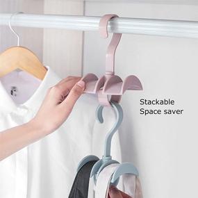 img 2 attached to 👝 Maximize Closet Space with Stackable Storage Hanging Organizer for Purses, Handbags, and Ties - Set of 8