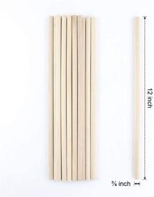 img 3 attached to 50pcs Natural Wood Rods for Wedding, DIY Crafts | Unfinished Dowels for Music Class, Parties, Christmas