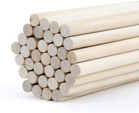 img 4 attached to 50pcs Natural Wood Rods for Wedding, DIY Crafts | Unfinished Dowels for Music Class, Parties, Christmas