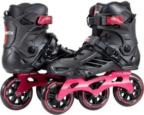 img 3 attached to 🏎️ High Performance Inline Skates: 3 Wheel Roller Blades for Men and Women - Adult Fitness Speed Racing Skates (Black & Red)