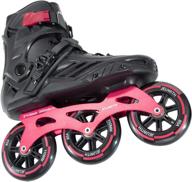 🏎️ high performance inline skates: 3 wheel roller blades for men and women - adult fitness speed racing skates (black & red) logo