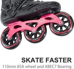 img 2 attached to 🏎️ High Performance Inline Skates: 3 Wheel Roller Blades for Men and Women - Adult Fitness Speed Racing Skates (Black & Red)