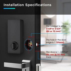 img 1 attached to 🔒 Ultimate Security and Convenience: Keyless Entry Door Lock with Smartphone App, Bluetooth, and IC Card for Home, Apartment, Office, and Hotel - Iron Black Smart Lock