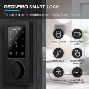 img 3 attached to 🔒 Ultimate Security and Convenience: Keyless Entry Door Lock with Smartphone App, Bluetooth, and IC Card for Home, Apartment, Office, and Hotel - Iron Black Smart Lock