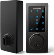 🔒 ultimate security and convenience: keyless entry door lock with smartphone app, bluetooth, and ic card for home, apartment, office, and hotel - iron black smart lock logo