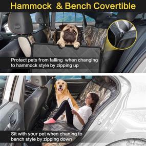 img 3 attached to 🐶 Protect Your Car with KIMHY Camo Dog Seat Cover: Waterproof, Hammock Style, Side Flaps, Mesh Window & Storage Bag