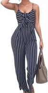 shekiss striped bowknot jumpsuits: trendy women's clothing for style seekers logo