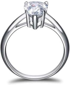 img 1 attached to 💍 Cutesmile 5 Carat Teardrop Solitaire Wedding Engagement Ring for Women - Cubic Zirconia CZ Rhodium Plated Sterling Silver (Size 10)