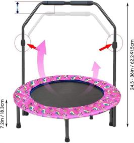 img 3 attached to 🔵 Foldable Trampoline Rebounder with Adjustable Handrail: A Convenient and Versatile Bounce Solution