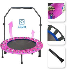 img 1 attached to 🔵 Foldable Trampoline Rebounder with Adjustable Handrail: A Convenient and Versatile Bounce Solution