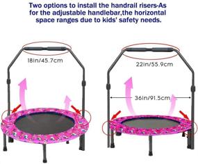 img 2 attached to 🔵 Foldable Trampoline Rebounder with Adjustable Handrail: A Convenient and Versatile Bounce Solution