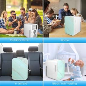 img 1 attached to MOSAJIE Mini Fridge - 10L/12 Can Cooler/Warmer for Skincare, Food, Medications, Travel - Portable Refrigerator for Car, Home, Office, Dorm