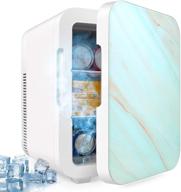 mosajie mini fridge - 10l/12 can cooler/warmer for skincare, food, medications, travel - portable refrigerator for car, home, office, dorm логотип