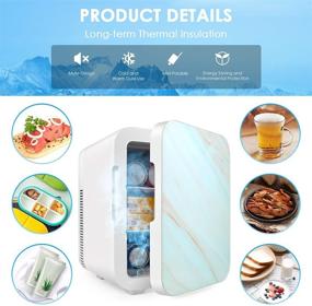 img 2 attached to MOSAJIE Mini Fridge - 10L/12 Can Cooler/Warmer for Skincare, Food, Medications, Travel - Portable Refrigerator for Car, Home, Office, Dorm