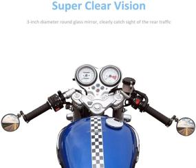 img 3 attached to 🏍️ Повысьте стиль и безопасность своего мотоцикла с универсальными складными зеркалами MICTUNING диаметром 3 дюйма