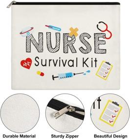 img 3 attached to 👩 Nurse Survival Kit: 2 Packs of Funny Makeup Bags, Perfect Nurse Gift for Women, Students, Practitioners - Ideal for Nurse Appreciation Week & Travel