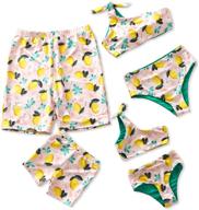 🍋 lemon print mommy and me family matching swimsuit - sporty monokini bathing suit for summer beach wear logo