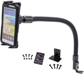 img 2 attached to 📱 Arkon SM688L22 Car Seat Rail Mount for iPhone XS Max XR X 8 Galaxy Note 9 8 S10 - Retail Black: Enhance In-Car Device Accessibility