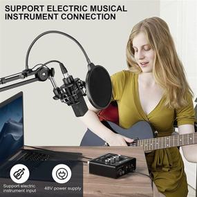 img 3 attached to 🎧 BEHRINGER UM2 Звуковой интерфейс и набор микрофонов Aokeo Condenser с подставкой, поп-фильтром, кабелем XLR - идеально подходит для профессиональной записи, гитары, прямой трансляции и ПК.