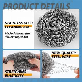 img 3 attached to 💪 Powerful AmiTabHas Steel Wool Scrubber: 6-Pack for Effortless Tough Dish Cleaning
