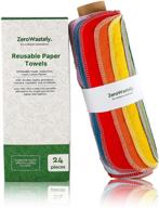 🌿 zero waste paperless paper towels - 24 reusable washable roll of cloth towels - 100% cotton, super soft, highly absorbent, long-lasting - save money & reduce waste with our eco-friendly paper towel alternative! logo