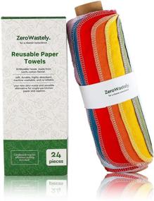 img 4 attached to 🌿 Zero Waste Paperless Paper Towels - 24 Reusable Washable Roll of Cloth Towels - 100% Cotton, Super Soft, Highly Absorbent, Long-Lasting - Save Money & Reduce Waste with our Eco-Friendly Paper Towel Alternative!