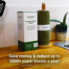 img 3 attached to 🌿 Zero Waste Paperless Paper Towels - 24 Reusable Washable Roll of Cloth Towels - 100% Cotton, Super Soft, Highly Absorbent, Long-Lasting - Save Money & Reduce Waste with our Eco-Friendly Paper Towel Alternative!
