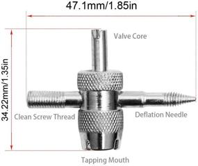 img 3 attached to 🔧 ASOOLL 4-х позиционный клапанный инструмент: эффективный набор для удаления и ремонта внутреннего клапанного штуцера с 20 штуками латунных клапанных штуцеров для автомобилей, мотоциклов и велосипедов