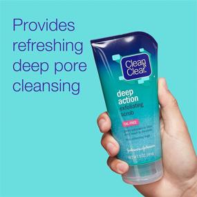 img 2 attached to Clean & Clear Deep Action Exfoliating Facial Scrub - Oil-Free, Cooling Face Wash for 🧼 Deep Pore Cleansing with Natural Exfoliating Beads - Refreshing Daily Face Scrubber (Pack of 3, 5 oz)