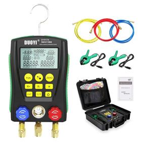 img 4 attached to 🌡️ Digital HVAC Manifold Gauge Set for Refrigeration/Air Conditioning - Precision Digital Gauges with Dual Pressure and Temperature Testing, Complete with Hoses, Hose Clamp Set, Toolbox and Essential HVAC Tools