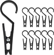 🧷 dual-ended laundry hooks clothes pins hanging clips plastic hanger, pack of 10 - zelta (black) logo