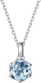 img 4 attached to 💎 Agvana 14K Solid White Gold Aquamarine Pendant: Perfect Christmas Gift for Women