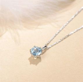 img 2 attached to 💎 Agvana 14K Solid White Gold Aquamarine Pendant: Perfect Christmas Gift for Women