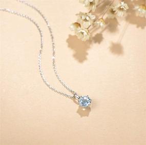 img 1 attached to 💎 Agvana 14K Solid White Gold Aquamarine Pendant: Perfect Christmas Gift for Women