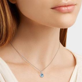 img 3 attached to 💎 Agvana 14K Solid White Gold Aquamarine Pendant: Perfect Christmas Gift for Women