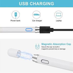 img 1 attached to 🖊️ Fine Point Stylus Pen for Touch Screens - Digital Active Pencil Compatible with iPhone, iPad, Tablets and More (Light Blue)