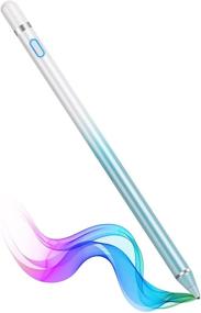 img 4 attached to 🖊️ Fine Point Stylus Pen for Touch Screens - Digital Active Pencil Compatible with iPhone, iPad, Tablets and More (Light Blue)